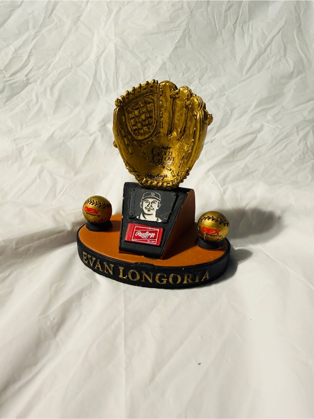 Evan Longoria 2010 Rawlings Gold Glove Award Tampa Bay Rays Figurine DEX
